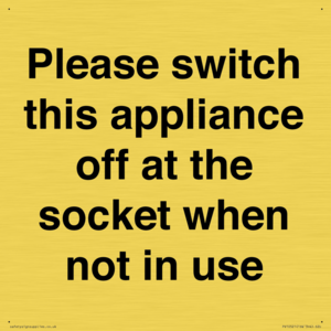 Please switch this appliance off at the socket when not in use
